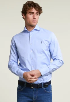Fashion River Woods Slim fit effen hemd blauw -