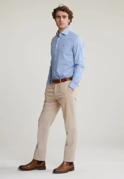 Clearance River Woods Slim fit effen hemd blauw -