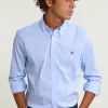 Discount River Woods Slim fit effen hemd performance stretch blauw -