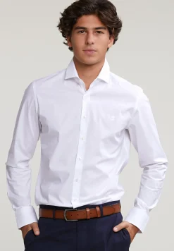 Sale River Woods Slim fit effen hemd wit -