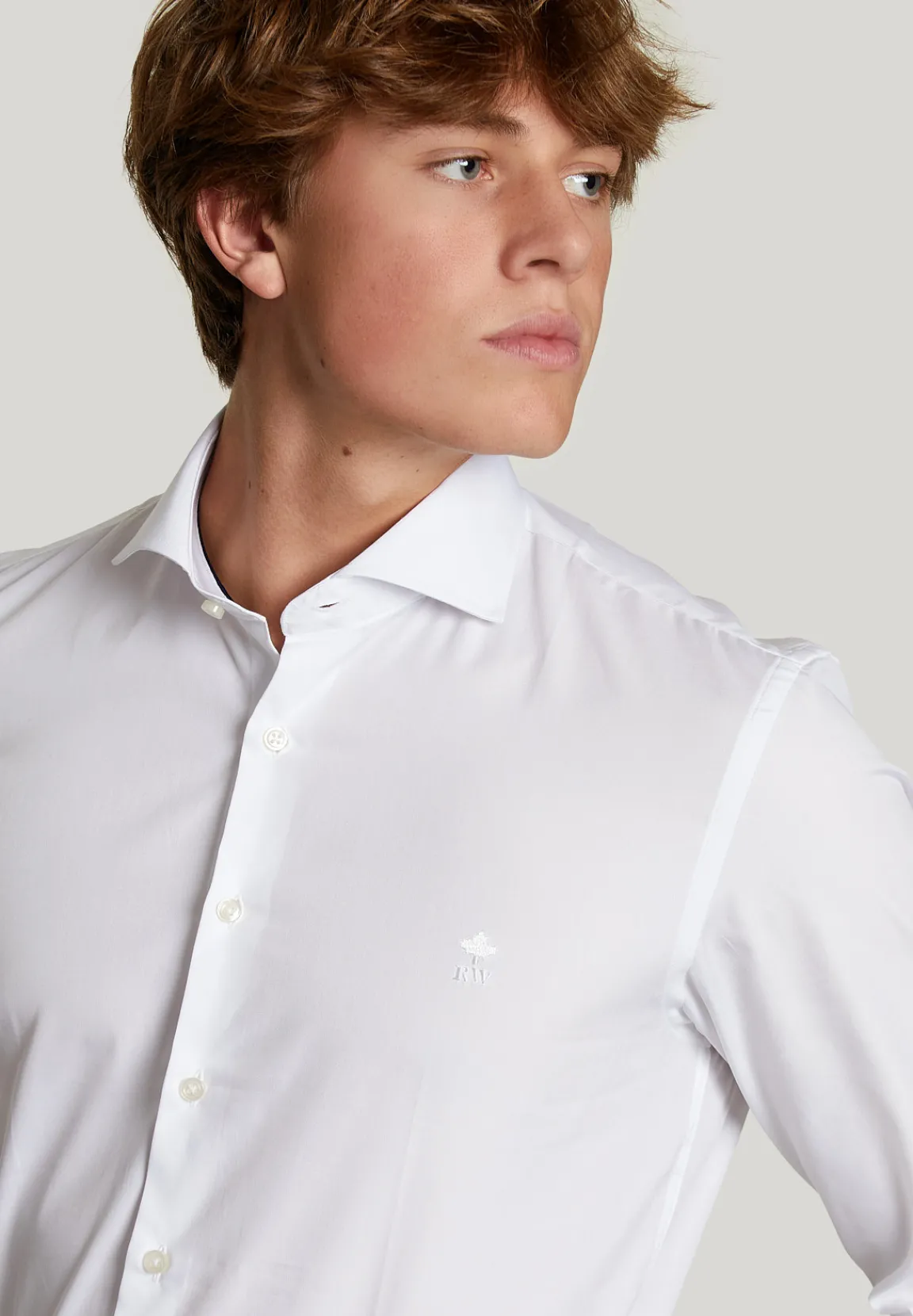 Fashion River Woods Slim fit effen hemd wit -