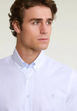 New River Woods Slim fit effen hemd wit -