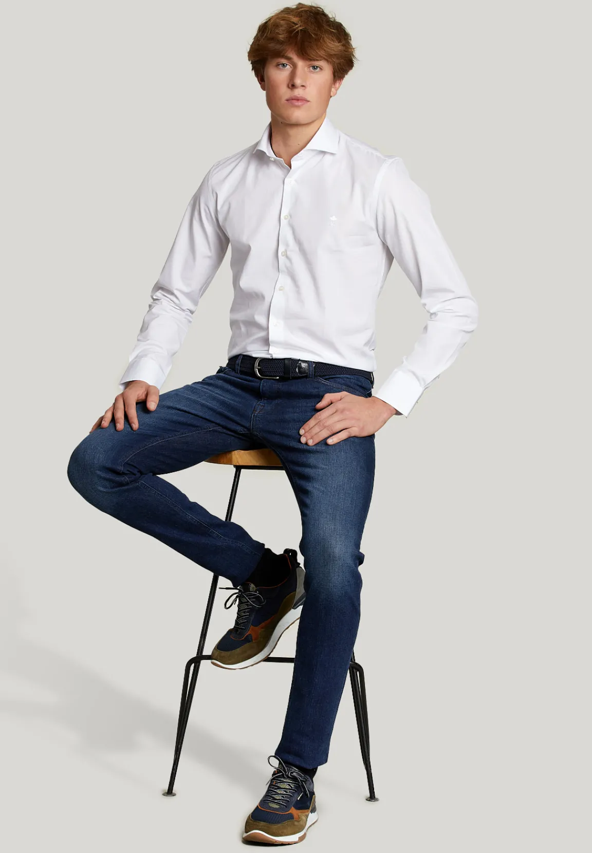 Fashion River Woods Slim fit effen hemd wit -