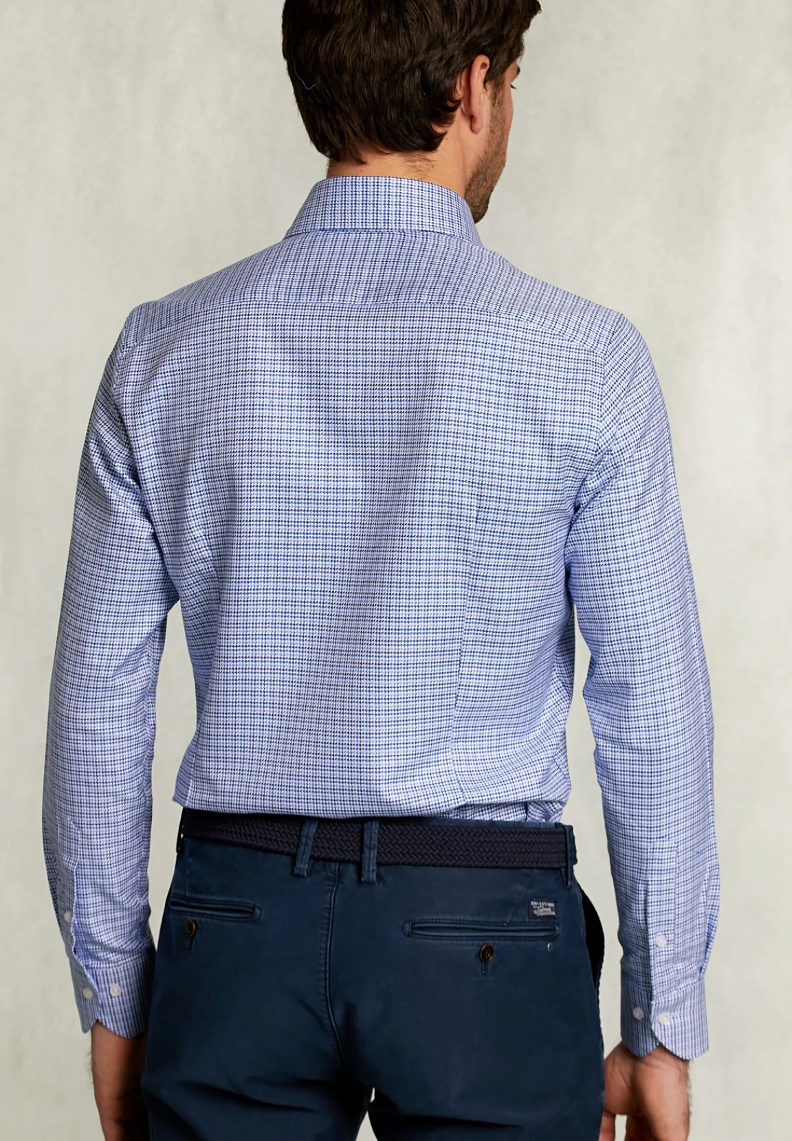 Online River Woods Slim fit fantasie hemd blauw/wit -