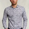 Hot River Woods Slim fit fantasiehemd blauw/bruin -