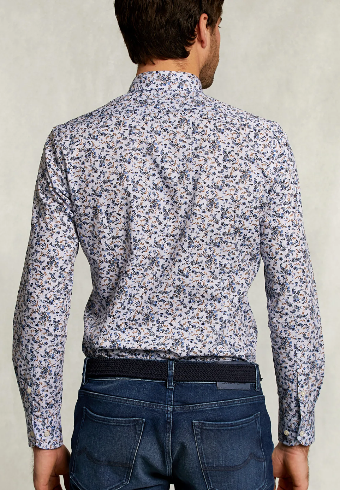 Hot River Woods Slim fit fantasiehemd blauw/bruin -