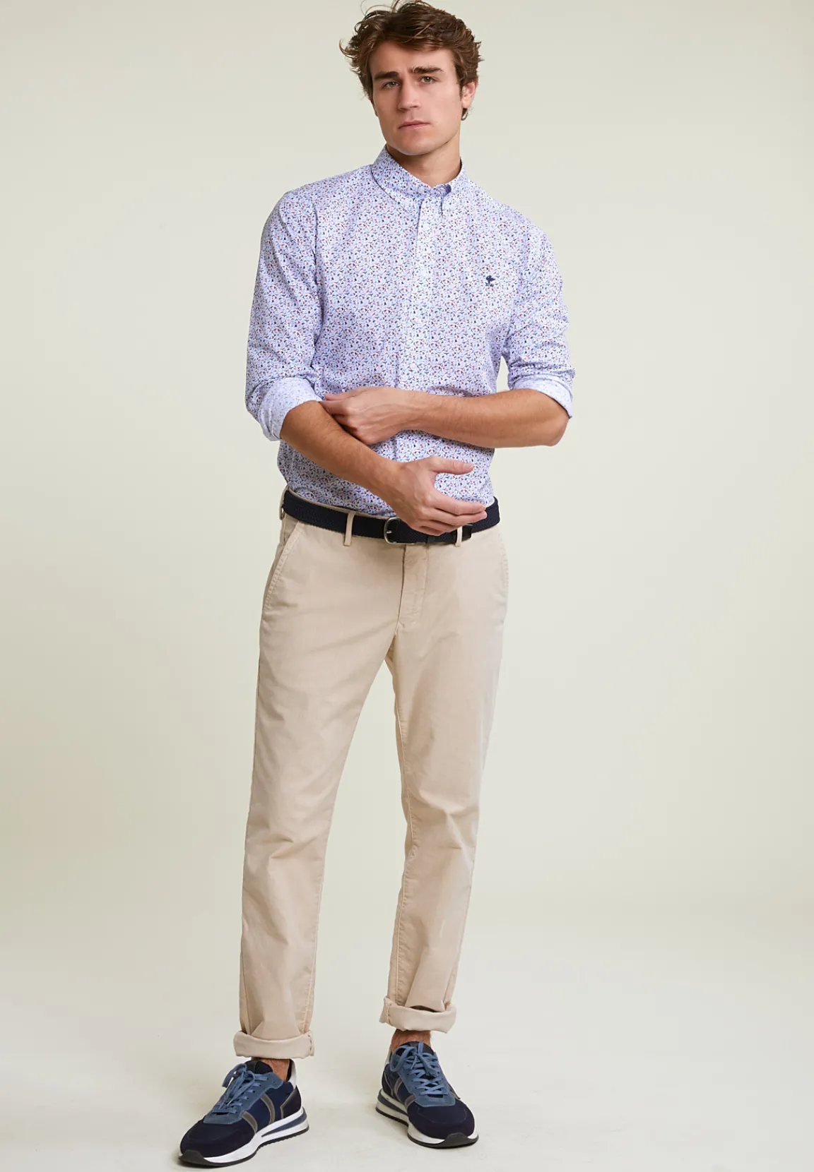 Online River Woods Slim fit fantasiehemd blauw/rood -