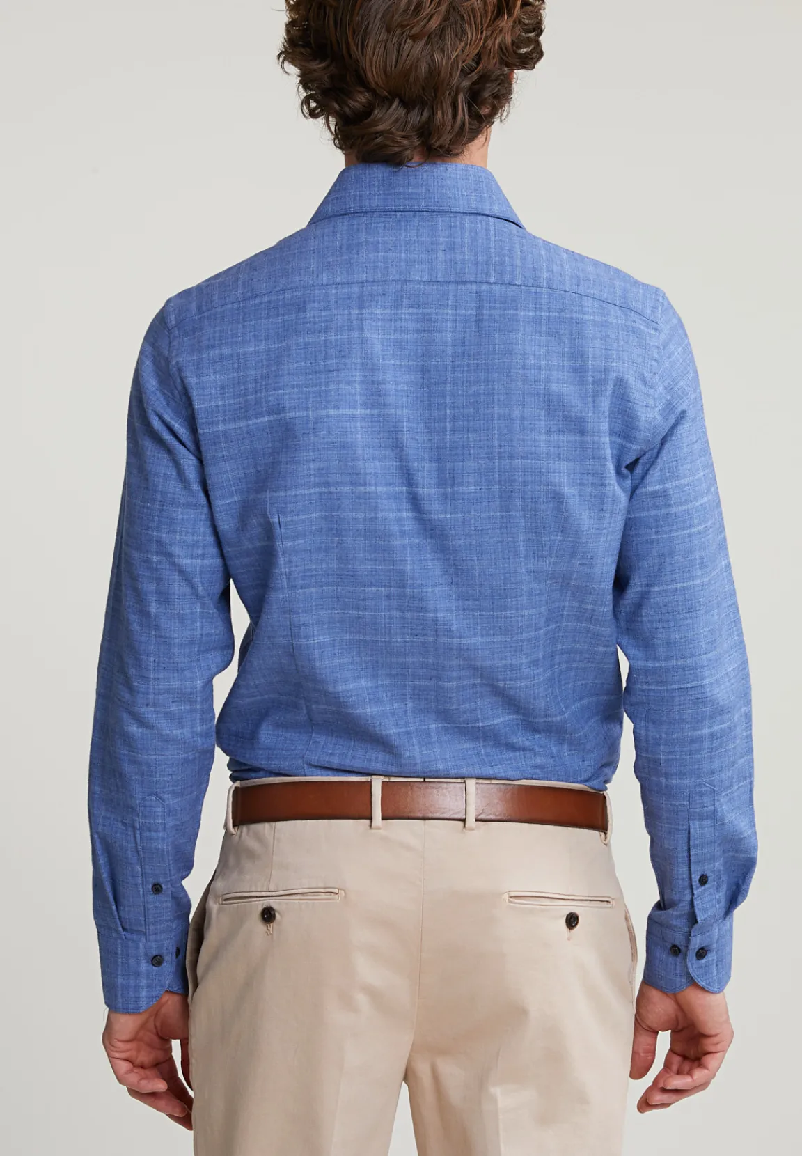 Outlet River Woods Slim fit geruit hemd blauw -