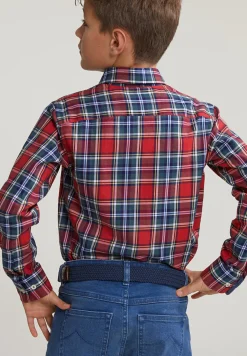 Online River Woods Slim fit geruit hemd groen/rood -