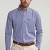 Clearance River Woods Slim fit geruit hemd met zak blauw/wit -
