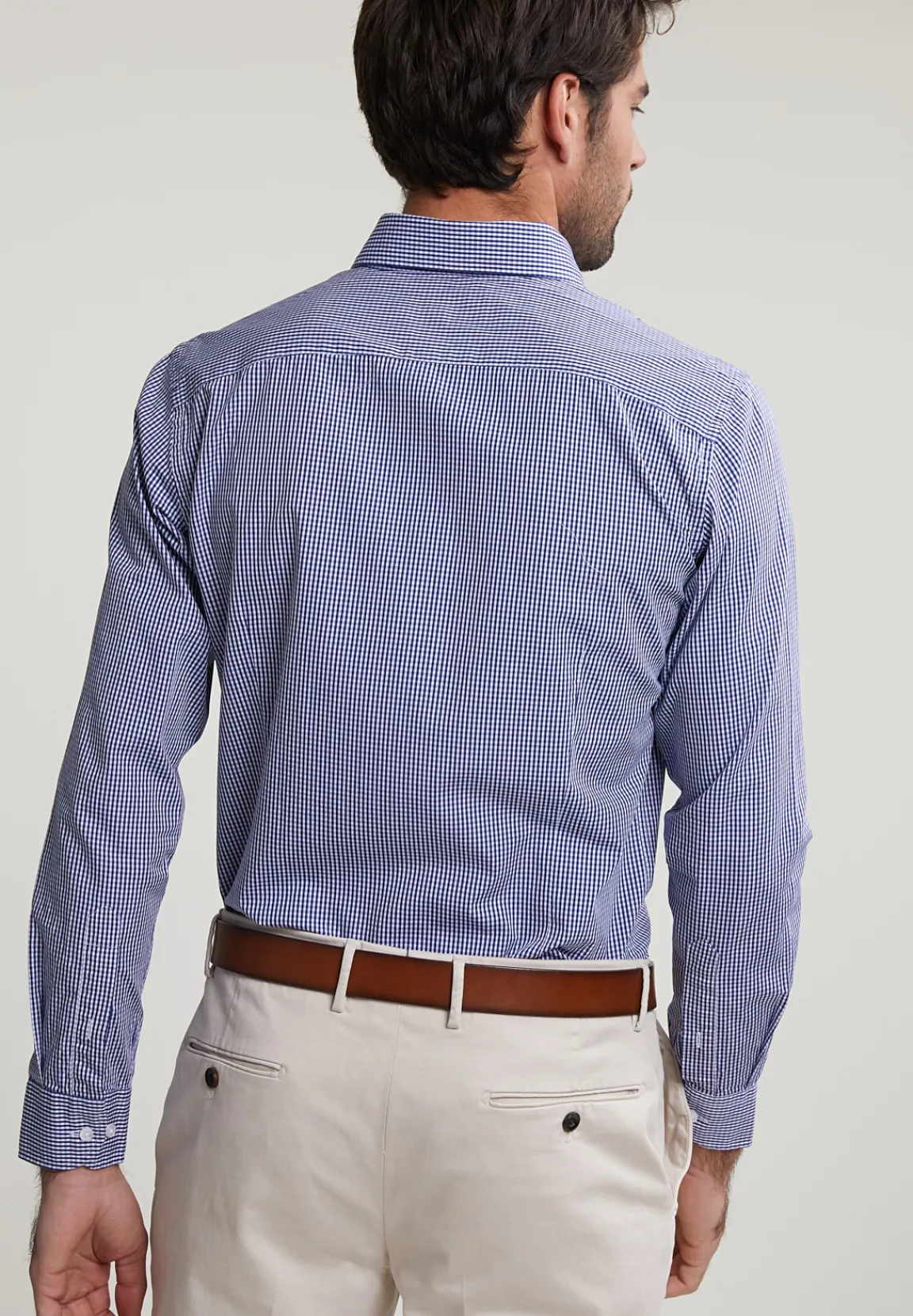 Clearance River Woods Slim fit geruit hemd met zak blauw/wit -