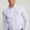Fashion River Woods Slim fit gestipt hemd blauw/wit -