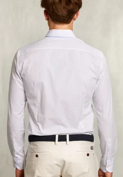 Clearance River Woods Slim fit gestipt hemd blauw/wit -
