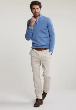 Hot River Woods Slim fit gestreept hemd met zak blauw/wit -