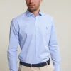 Sale River Woods Slim fit gestreept katoenen hemd blauw/wit -