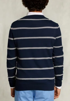 Clearance River Woods Slim fit gestreepte pima katoen trui french dark mix -