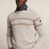 Sale River Woods Slim fit gestreepte wol-kasjmier trui mushroom -
