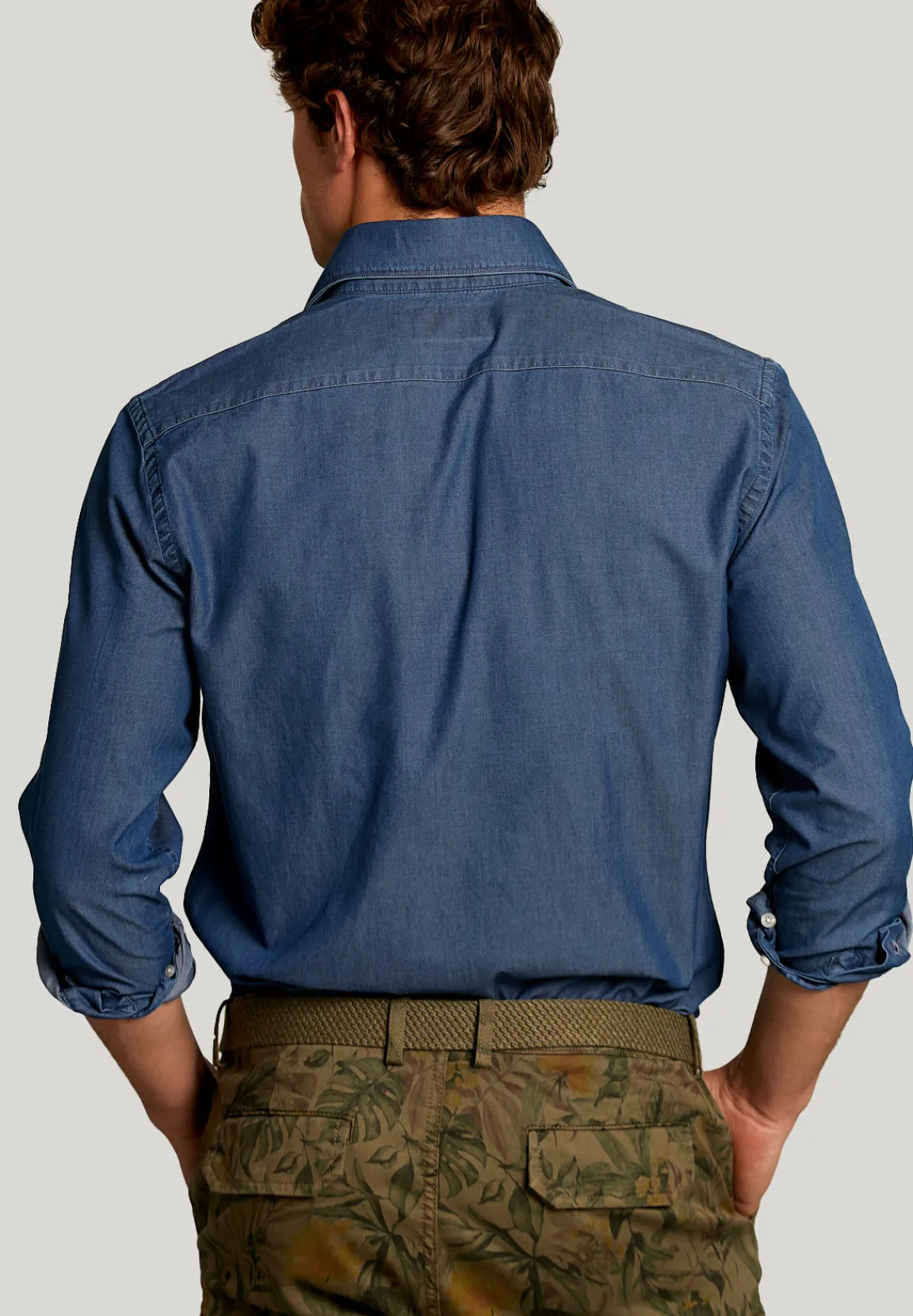 Online River Woods Slim fit jeanshemd dark bleach -