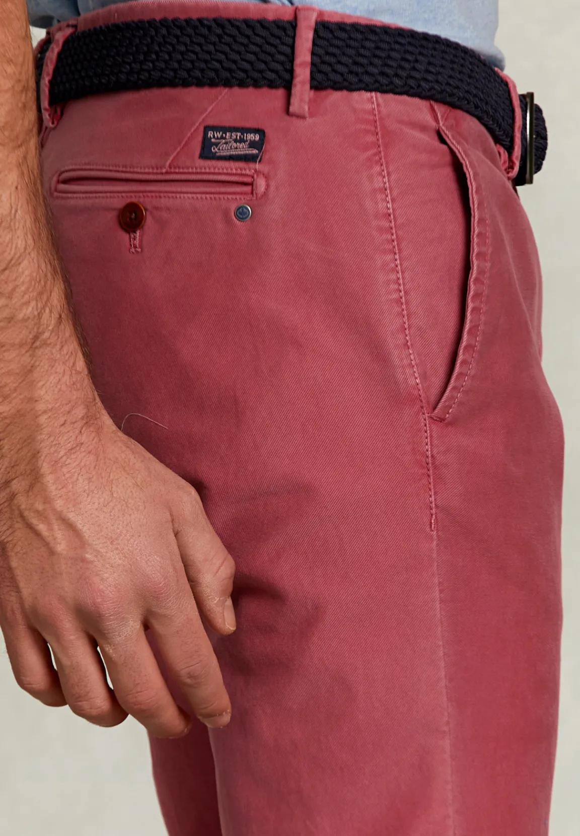 Discount River Woods Slim fit katoenen chino amaranth -