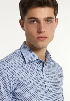 Online River Woods Slim fit katoenen fantasiehemd blauw/ wit -