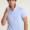 Fashion River Woods Slim fit katoenen gestreepte polo sky mix -
