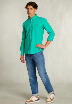 New River Woods Slim fit katoenen hemd kiwi -