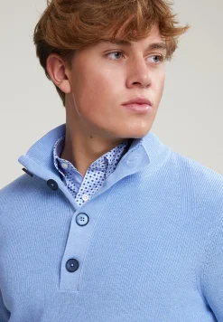 New River Woods Slim fit katoenen trui opstaande kraag -