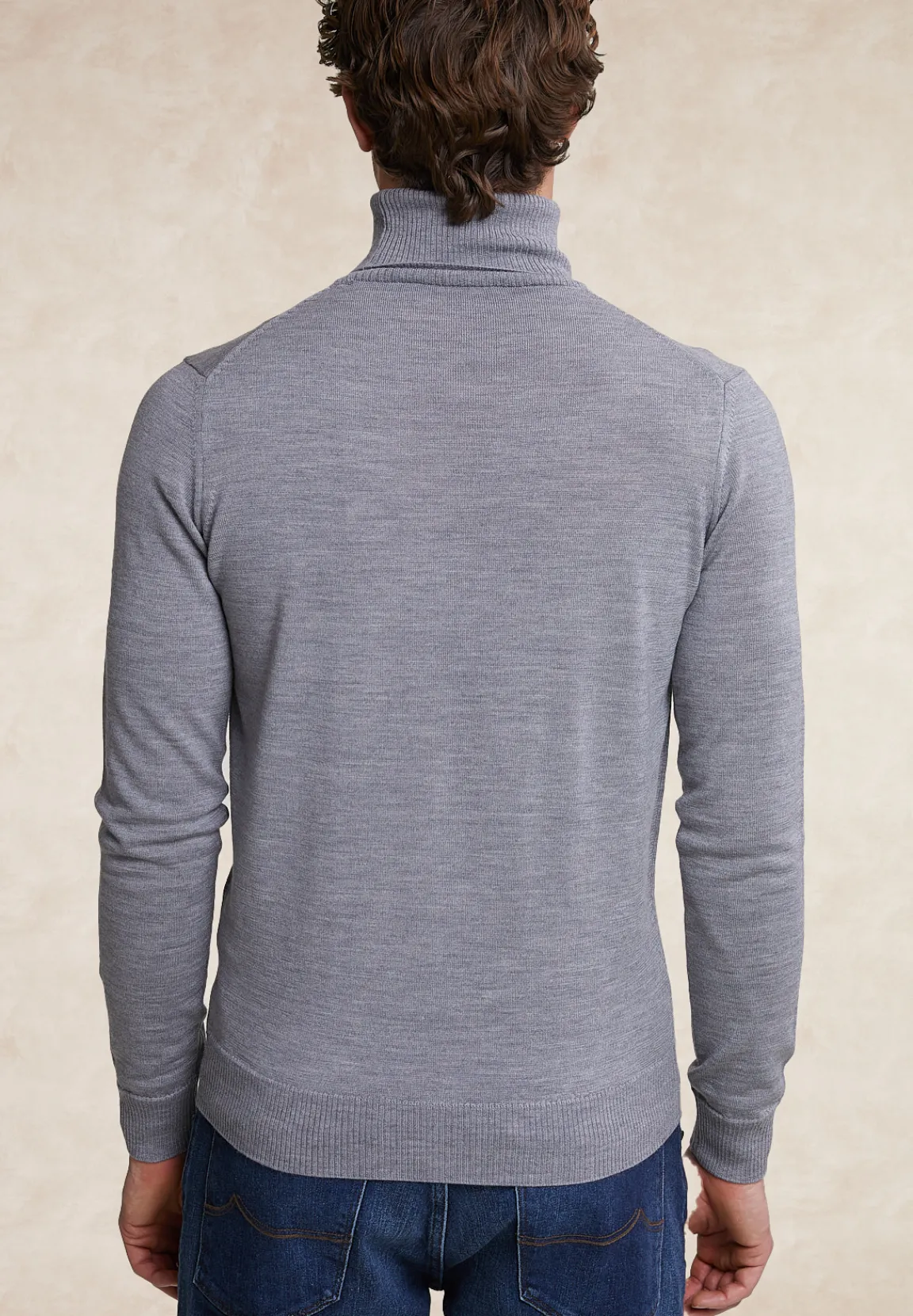 Discount River Woods Slim fit merino rolkraag trui inox mix -