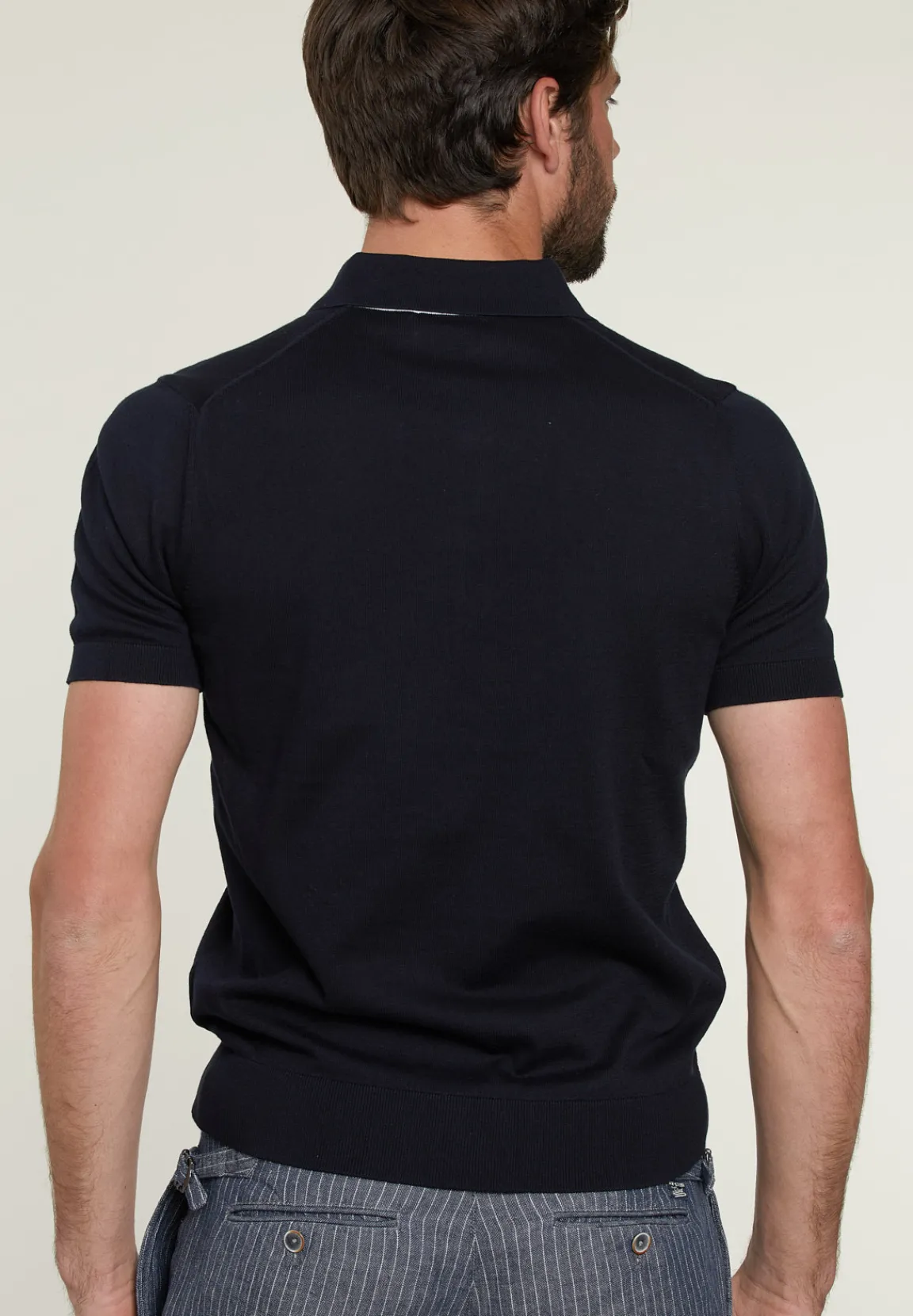 Online River Woods Slim fit pima katoen trui admiral blauw -