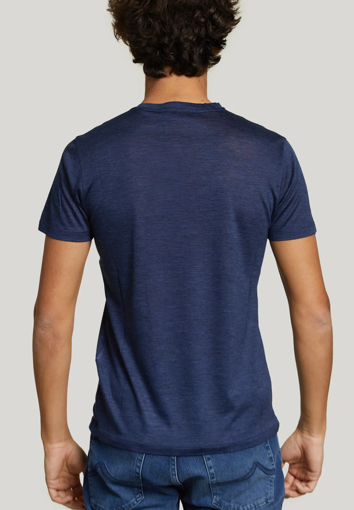 Sale River Woods Slim fit scheerwol T-shirt blauw -