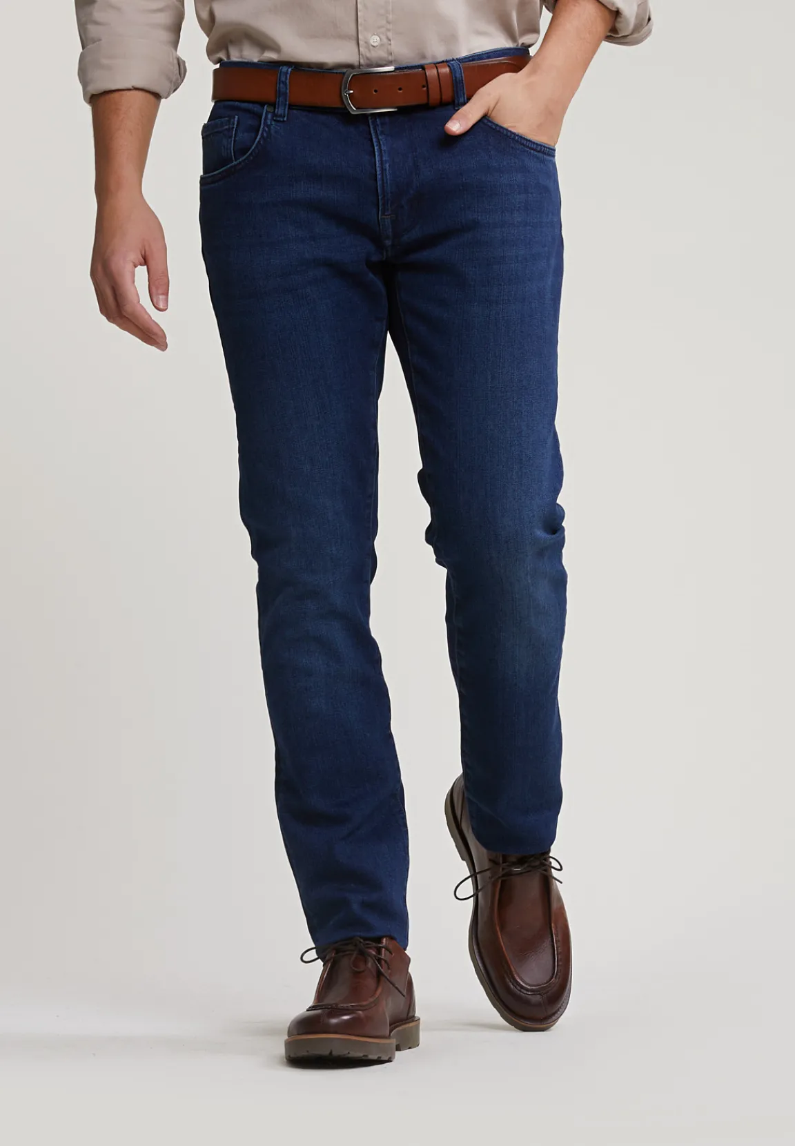 Outlet River Woods Slim fit stretch jeansbroek 5-zakken dark stone -