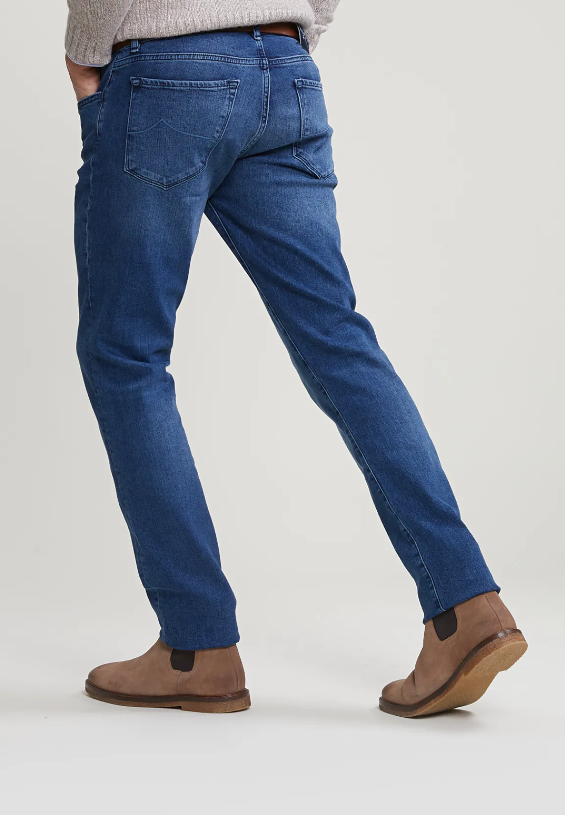 Outlet River Woods Slim fit stretch jeansbroek 5-zakken light stone -