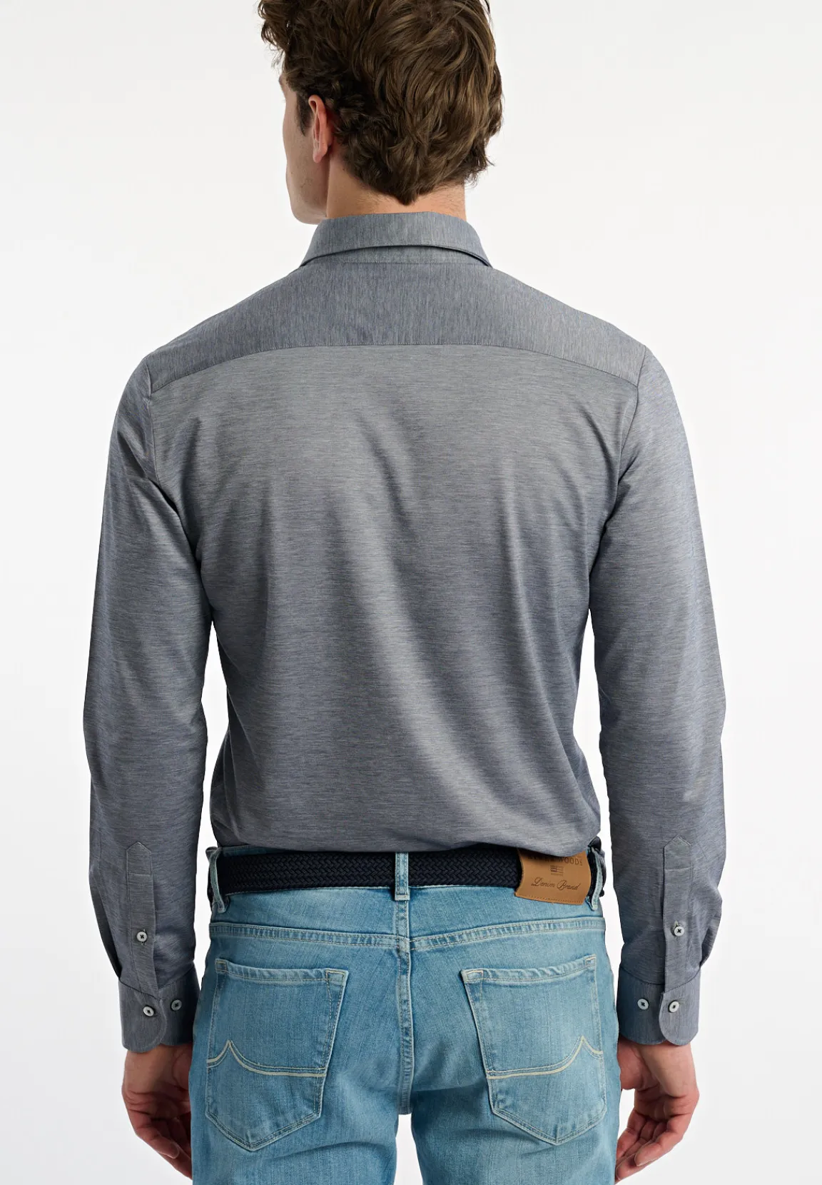 Outlet River Woods Slim fit technisch hemd grijs -