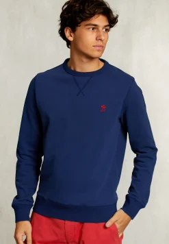 Sale River Woods Slim fit trui ronde hals oxford blue -