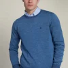 Best River Woods Slim fit trui ronde hals blauw -
