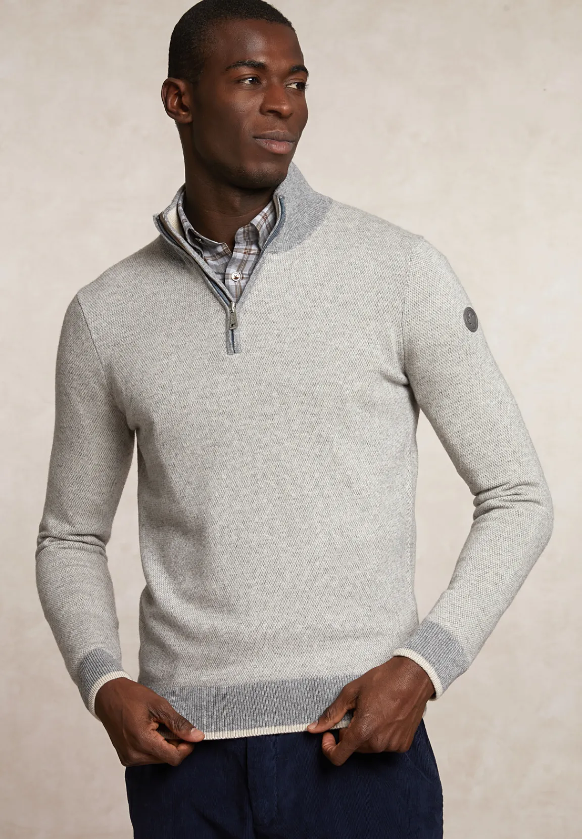 Hot River Woods Slim fit wol-kasjmier trui opstaande kraag orchid mix -