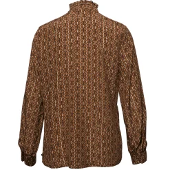 Best River Woods Slipoverblouse met ruffles in bruin -