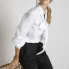 Best River Woods Slipoverblouse met verwijderbare sjaal in wit -