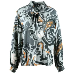 New River Woods Slipoverblouse met verwijderbare sjaal in blauw -