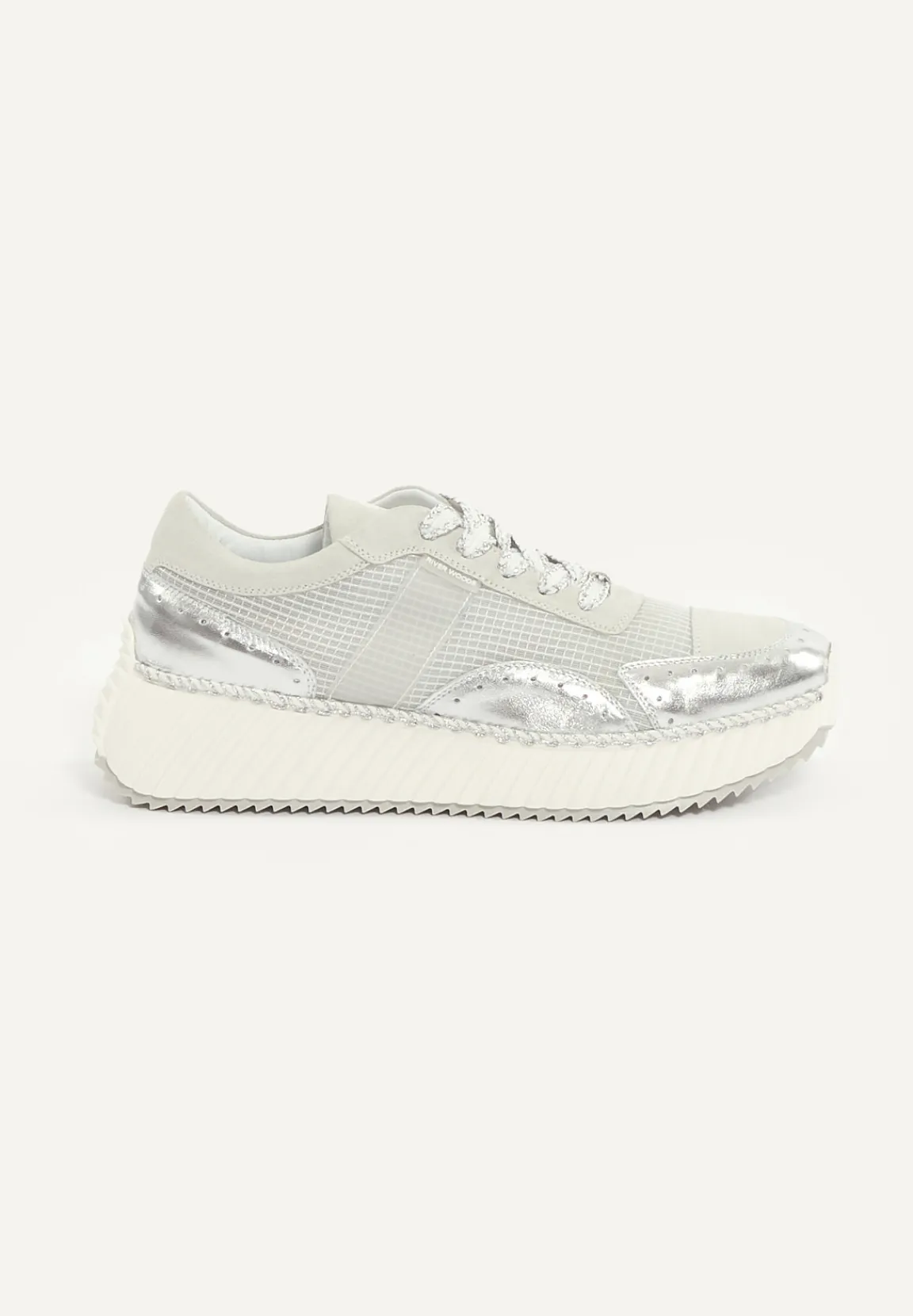 Fashion River Woods Sneakers met veters detail in zilverkleur -