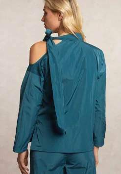Outlet River Woods Taffeta blouse met strik groen -