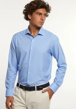 Discount River Woods Technische stretch gestipt hemd blauw -