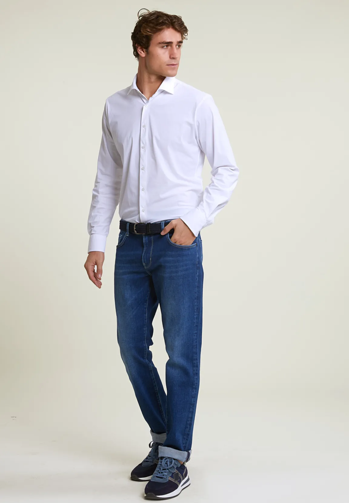 Best River Woods Technische stretch hemd wit -