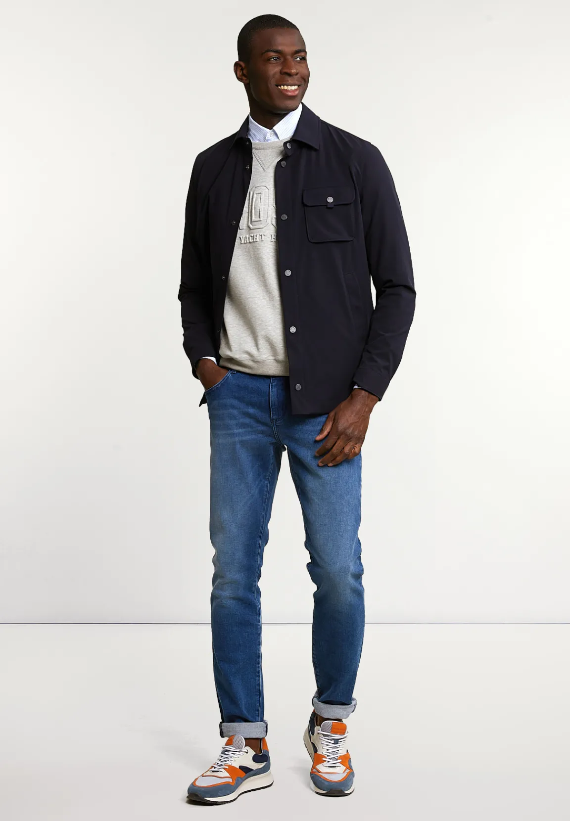 Discount River Woods Technische stretch jas borstzak dark navy -