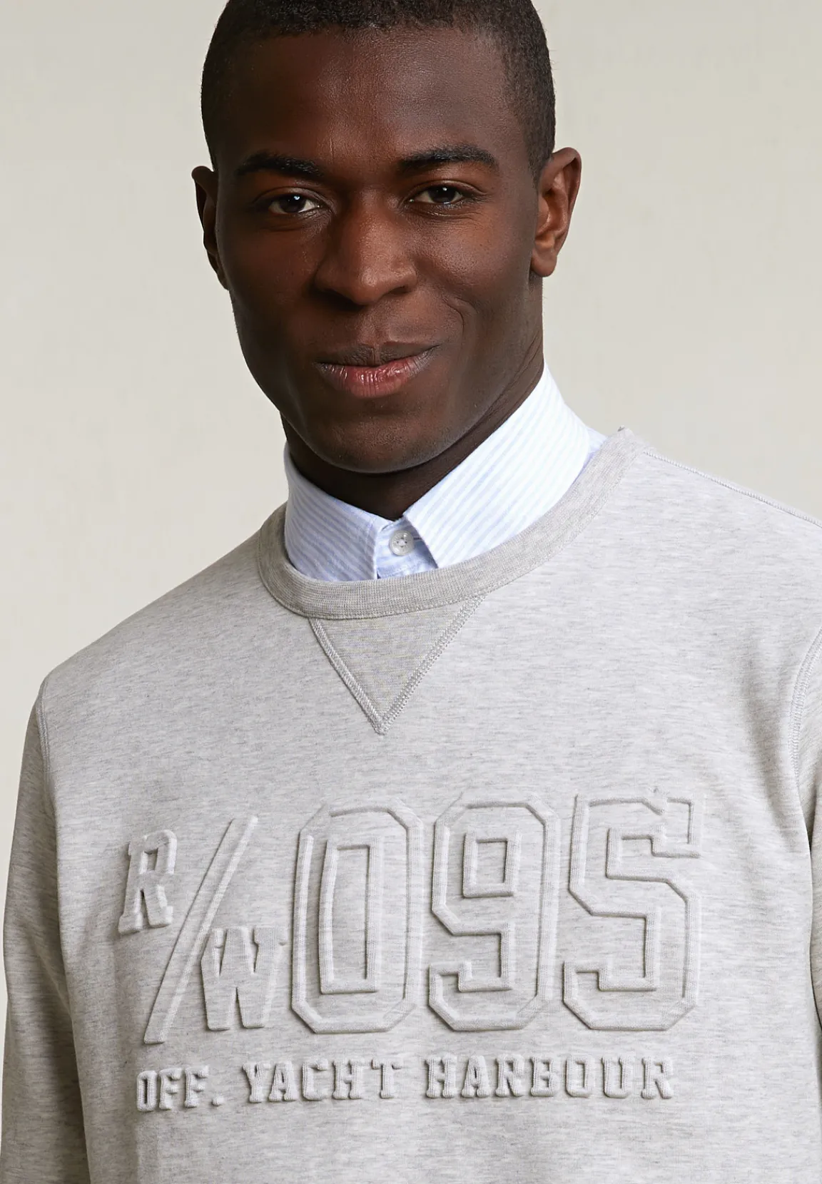 Discount River Woods Techno fleece trui ronde hals lt grey mix -