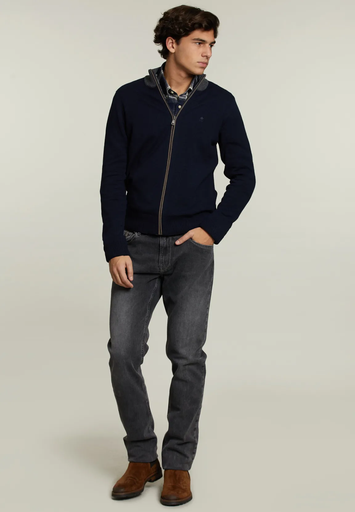 Best River Woods Tight fit jeans 5-zakken grijs -