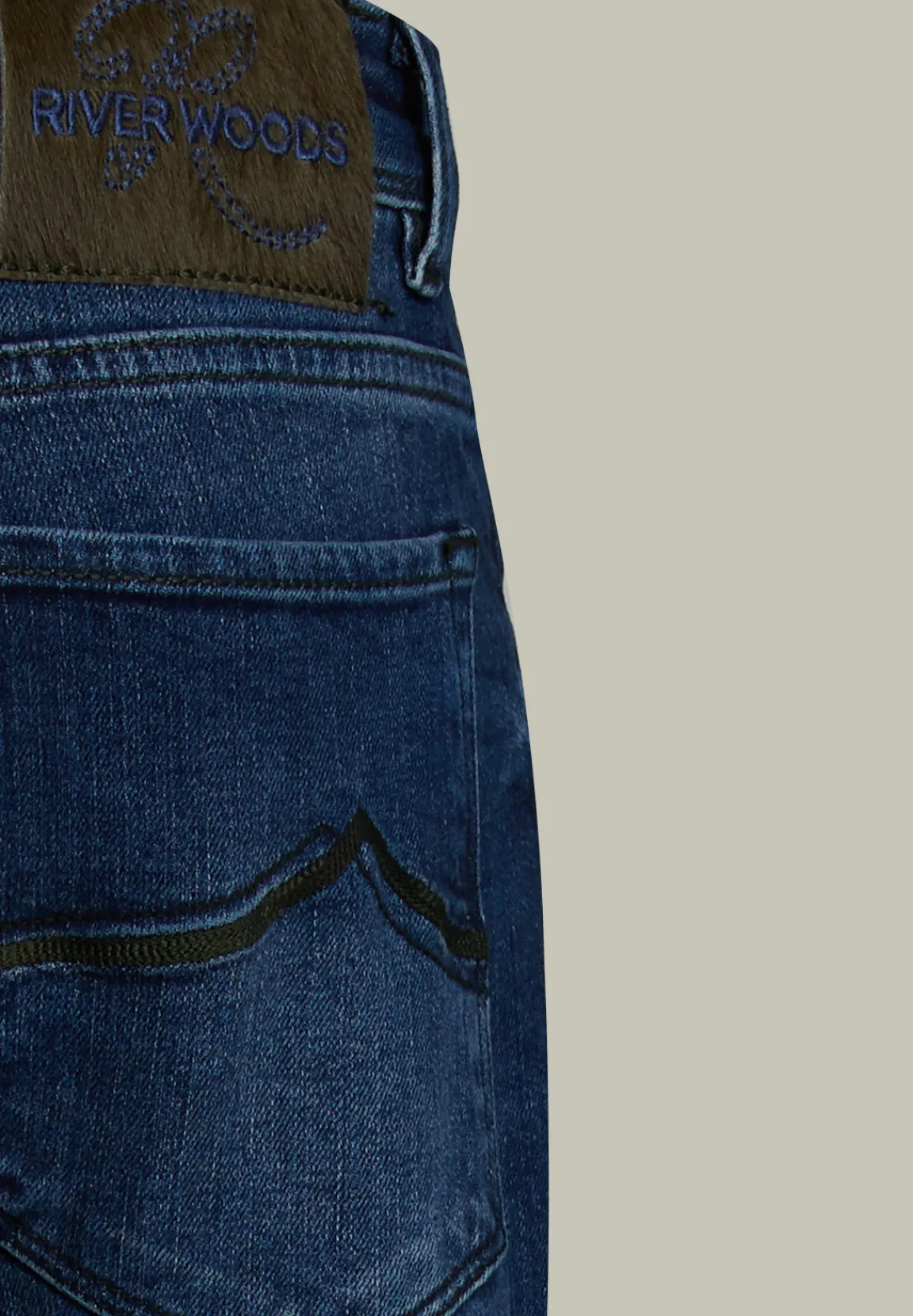 New River Woods Tight fit jeans 5-zakken stone -