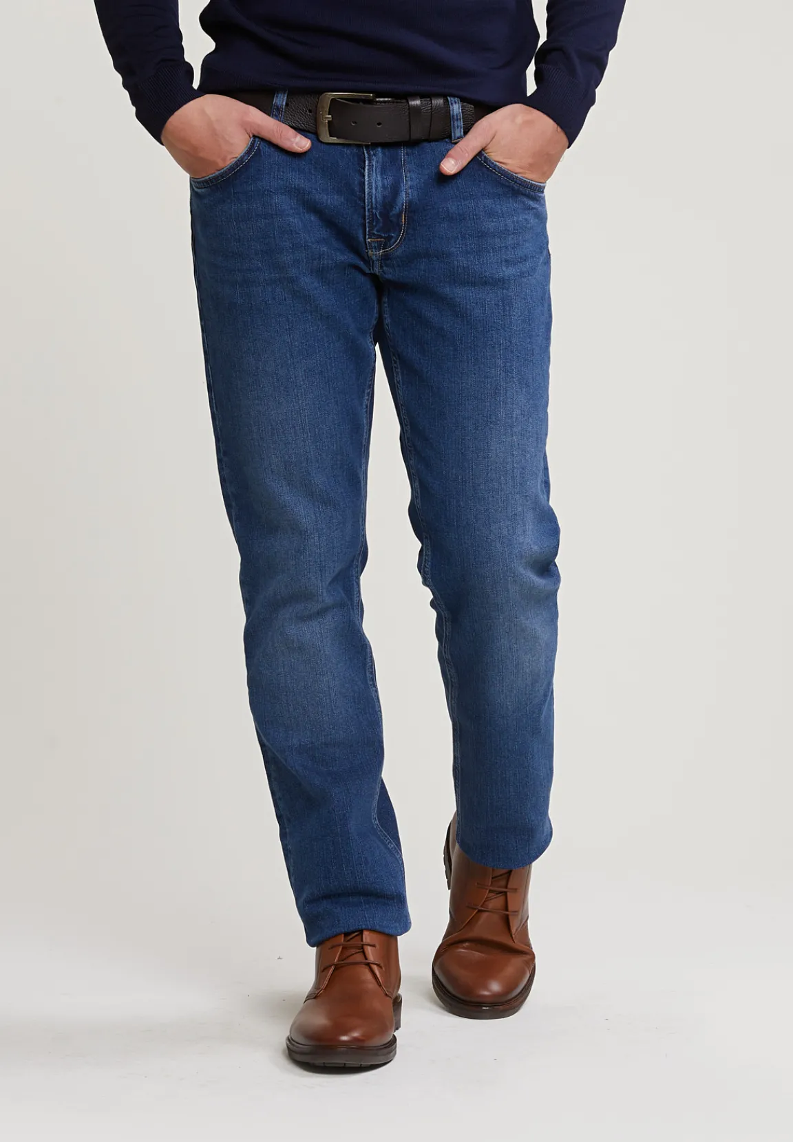Sale River Woods Tight fit stretch jeansbroek 5-zakken light stone -
