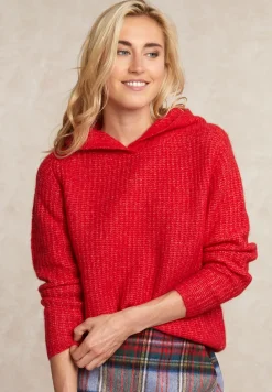 New River Woods Trui met capuchon wol-alpaca rood -