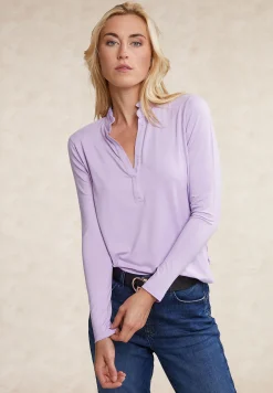 Clearance River Woods T-shirt kraag met ruches lila -